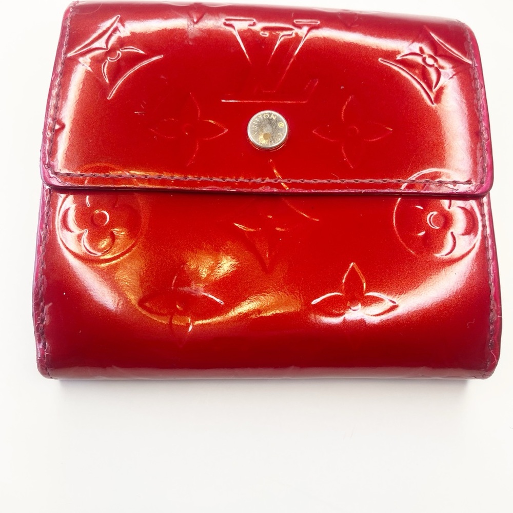 Louis Vuitton Elise Vernis Wallet – Red Patent Monogram